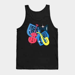 Jazz Composition With Bass And Trumpet Tank Top